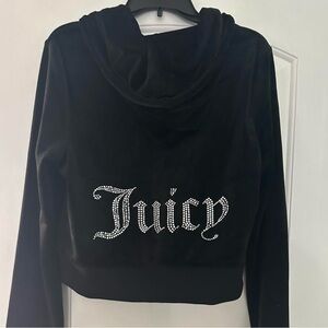 Juicy Couture Black Hoodie with Rhinestone Logo
